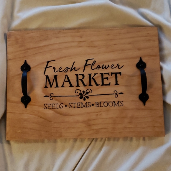 Handcrafted farmhouse style table tray - Picture 4 of 8